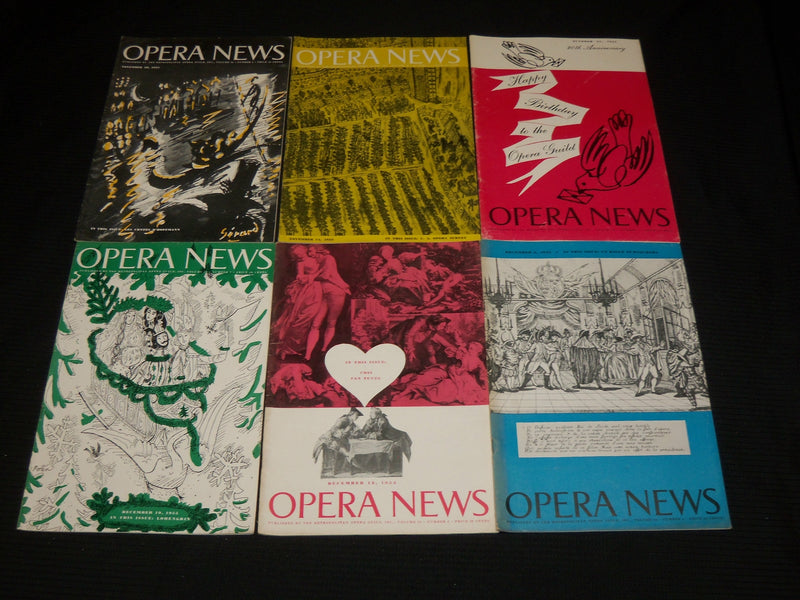 1955 OPERA NEWS MAGAZINE LOT OF 19 DIFFERENT ISSUES - O 2805D