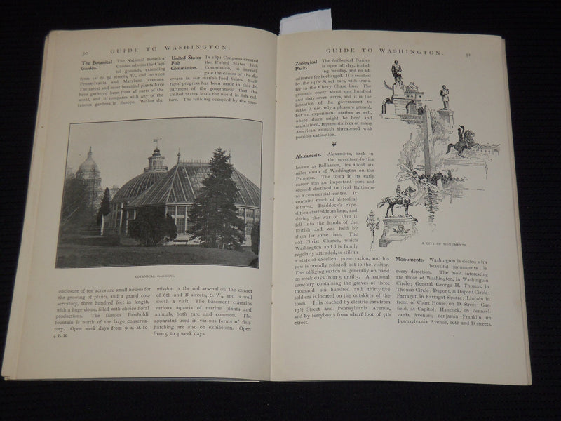 1901 BALTIMORE & OHIO RAILROAD GUIDE TO WASHINGTON SOFTCOVER GUIDE - K 42