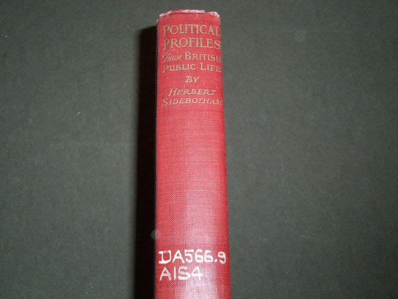 1921 POLITICAL PROFILES FROM BRITISH PUBLIC LIFE BY HERBERT SIDEBOTHAM - KD 1133