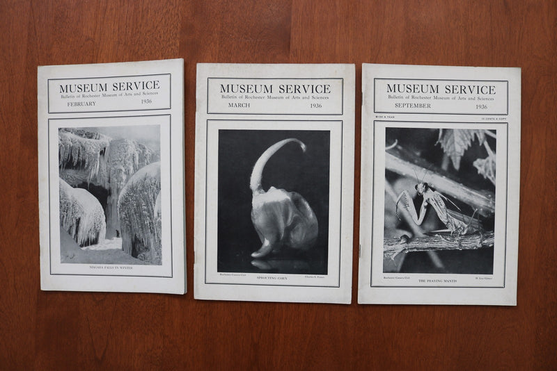 1936-1938 MUSEUM SERVICE ROCHESTER BULLETIN - LOT OF 15 - O 3915