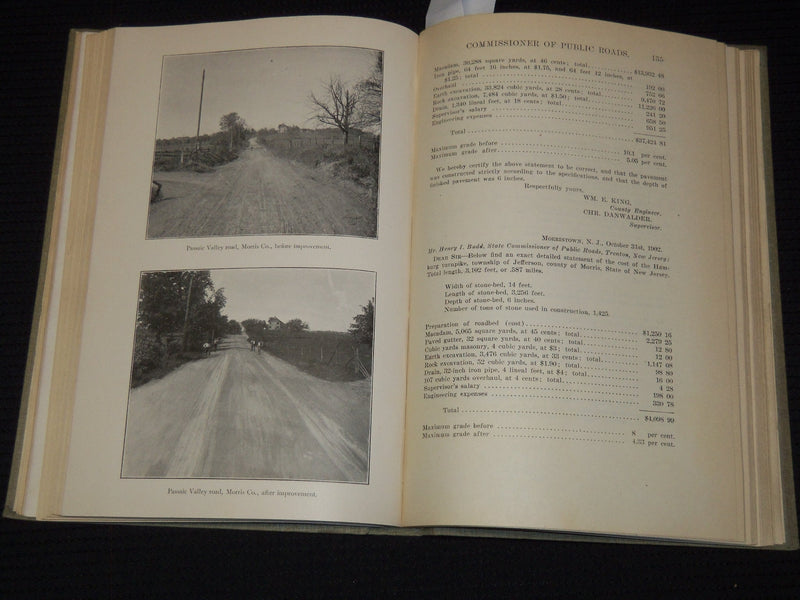 1902 NINTH ANNUAL REPORT OF COMMISSIONER OF PUBLIC ROADS - NEW JERSEY - KD 4583F