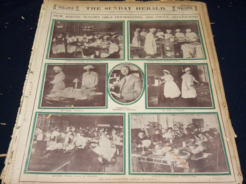 1909 THE BOSTON HERALD SUNDAY MAGAZINE SECTIONS LOT OF 21 - NICE PHOTOS - UP 94
