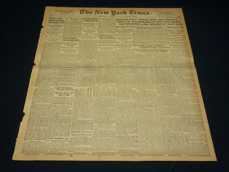 1916 DECEMBER 15 NEW YORK TIMES - BERLIN SAYS TERMS WILL BE LIBERAL - NT 8636