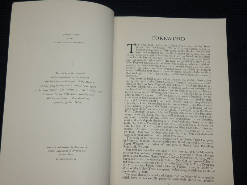 1941 OTHER INDIAN EVENTS OF NEW ENGLAND SOFTCOVER BOOK - VOLUME 2 - J 7076