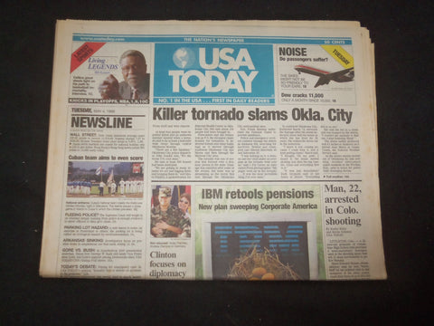 1999 MAY 4 USA TODAY NEWSPAPER - KILLER TORNADO SLAMS OKLAHOMA CITY - NP 8028