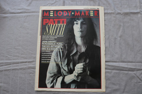 1988 AUGUST 6 MELODY MAKER NEWSPAPER - PATTI SMITH COVER - NP 9299