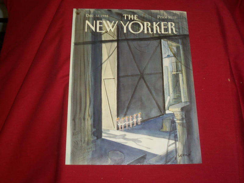 1988 DECEMBER 12 NEW YORKER MAGAZINE FRONT COVER ONLY - GREAT ART FOR FRAMING