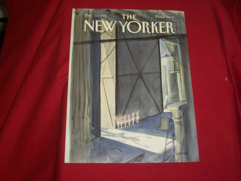 1988 DECEMBER 12 NEW YORKER MAGAZINE FRONT COVER ONLY - GREAT ART FOR FRAMING
