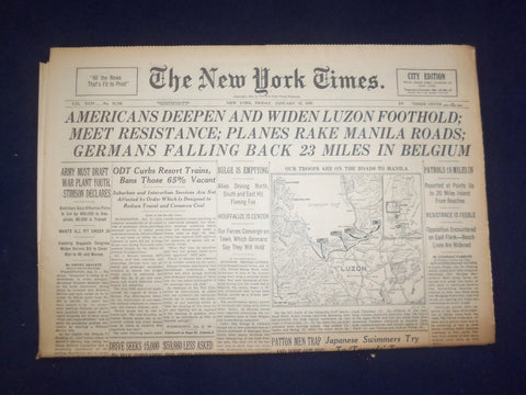 1945 JAN 12 NEW YORK TIMES - AMERICANS DEEPEN AND WIDEN LUZON FOOTHOLD - NP 6650