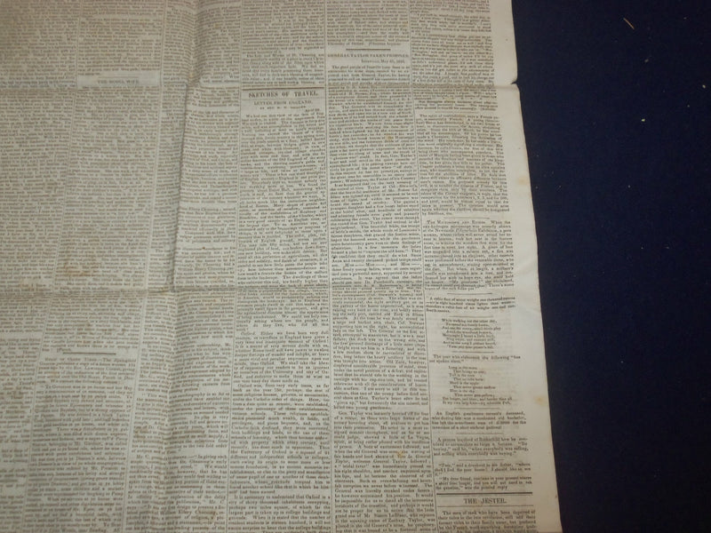 1848 JUNE 17 MASSACHUSETTS PLOUGHMAN NEWSPAPER- GENERAL TAYLOR PRISONER- NP 5151