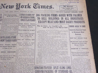 1919 DEC 19 NEW YORK TIMES - PACKING FIRMS TO SELL HOLDINGS EXCEPT MEAT- NT 7013