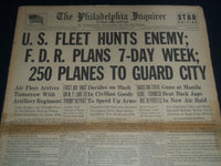 1941 DEC 10 PHILADELPHIA INQUIRER NEWSPAPER - U. S. FLEET HUNTS ENEMY - NT 7505