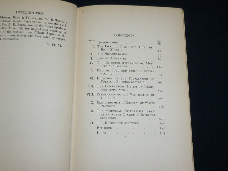 1928 PHYSIOLOGY HARDCOVER BOOK BY V. H. MOTTRAM - KD 2762D