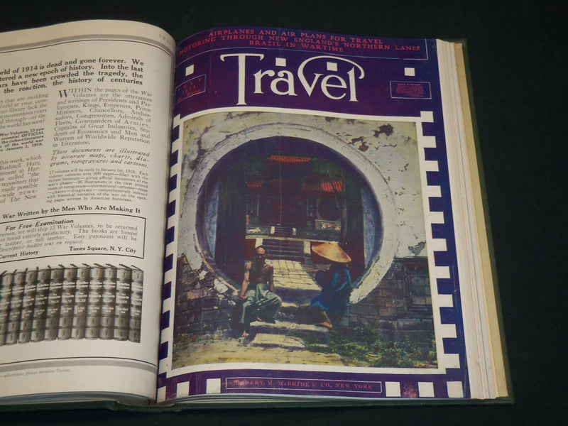 1917 NOVEMBER-1918 OCTOBER TRAVEL MAGAZINE BOUND VOLUME - GREAT COVERS - KD 5968