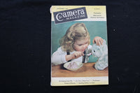 1949 NOV THE CAMERA MAGAZINE - LITTLE GIRL FEEDING STUFFED ANIMAL COVER - K 346