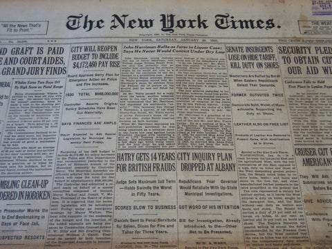 1930 JANUARY 25 NEW YORK TIMES - HATRY GETS 14 YEARS FOR BRITISH FRAUDS- NT 5666