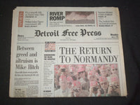 1994 JUNE 6 DETROIT FREE PRESS NEWSPAPER - THE RETURN TO NORMANDY - NP 7702