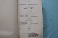 1877-1890 PENNSYLVANIA COLLEGE MONTHLY BOUND VOLUMES - LOT OF 7 - KD 9561