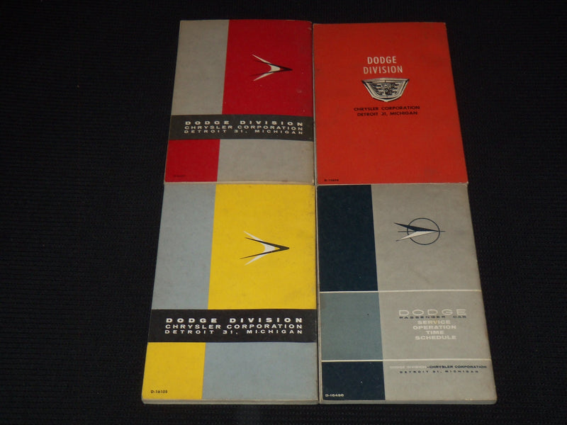 1956-1958 DODGE CAR & TRUCKS SERVICE OPERATIONS TIME SCHEDULE LOT OF 4 - J 8086