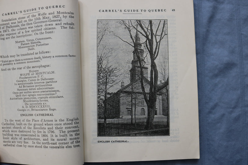 1929 CARREL'S ILLUSTRATED GUIDE & MAP OF QUEBEC - SOFTCOVER BOOK - K 3198