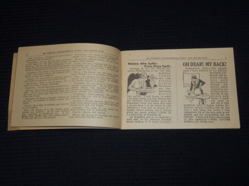 1900'S DR. PIERCE'S NEIGHBORHOOD GOSSIP AND DREAM BOOK - J 7344