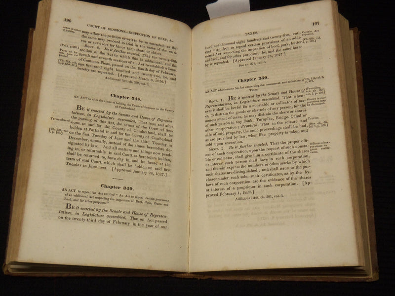 1831 LAWS OF THE STATE OF MAINE VOLUME NO. 3 - PORTLAND - KD 6263F