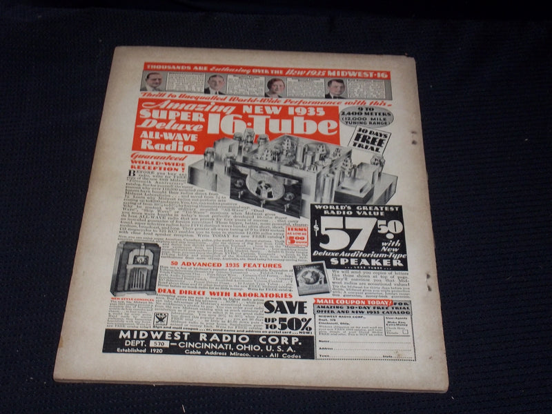 1934 SEPTEMBER RADIO NEWS & SHORT WAVE RADIO MAGAZINE - SHORT WAVES - E 4823