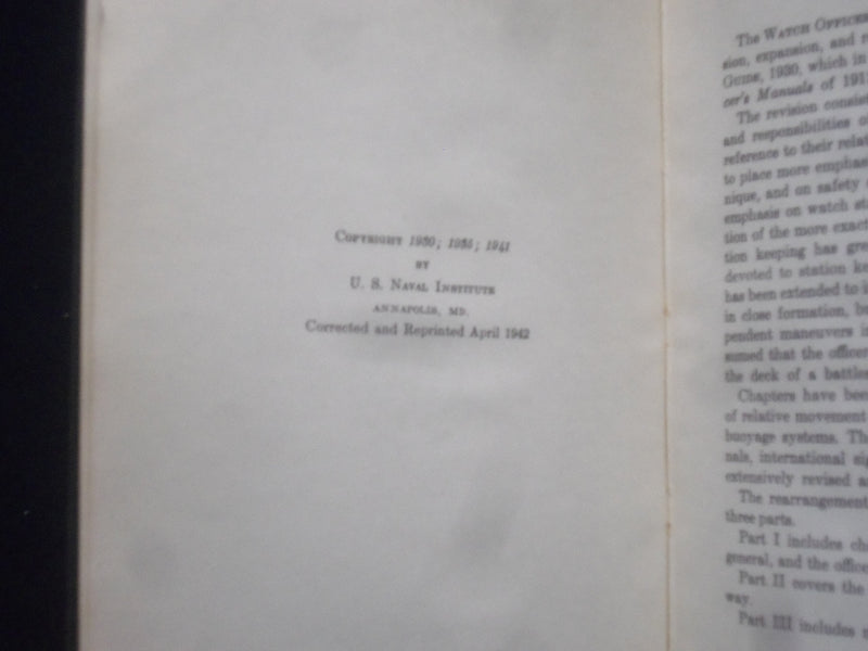 1941 WATCH OFFICER'S GUIDE - U.S. NAVY - SOFT LEATHER COVERED BOOK - KD 8331