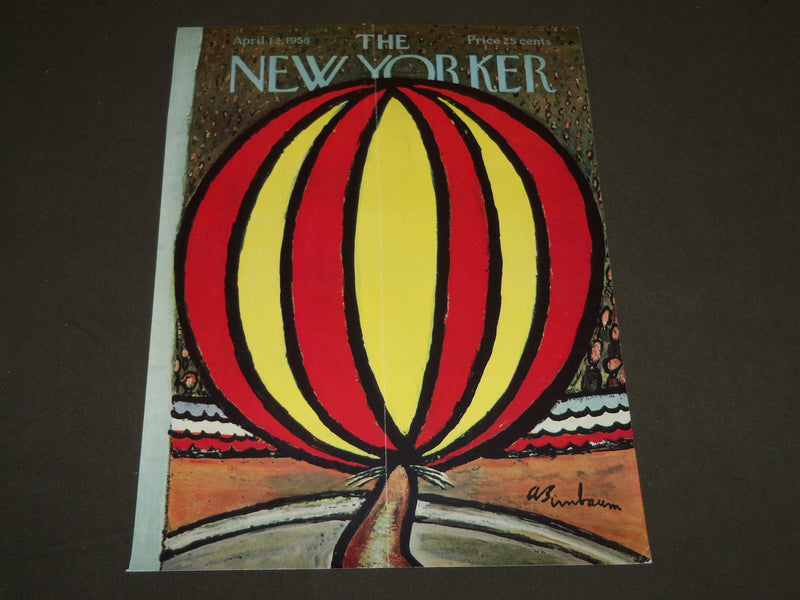 1958 APRIL 12 NEW YORKER MAGAZINE FRONT COVER ONLY - GREAT ART FOR FRAMING