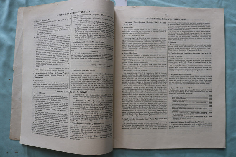 1947 COMPREHENSIVE EXPORT SCHEDULE AND UPDATES - K 3302