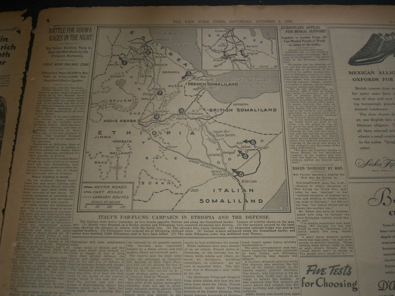 1935 OCTOBER 5 NEW YORK TIMES - TIGER BEAT CUBS 6-5 IN 11TH INNING - NT 7345