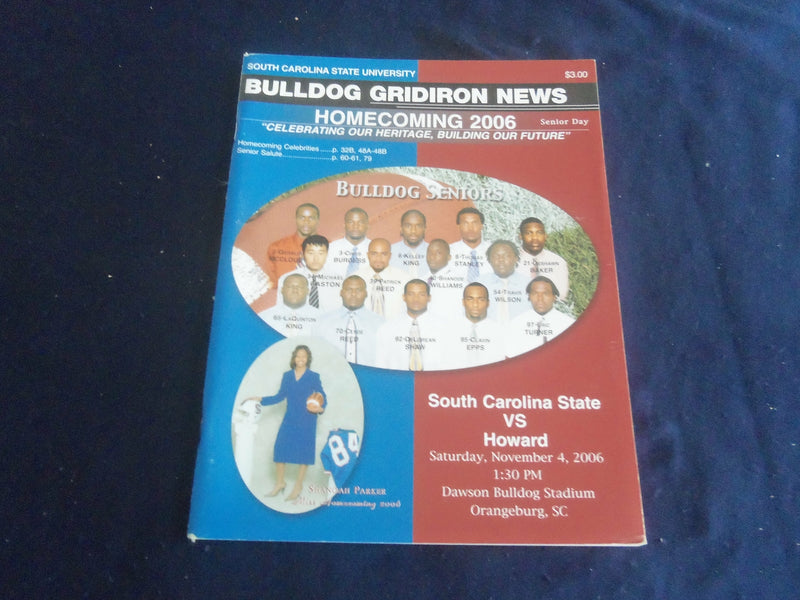 2006 NOV 4 FOOTBALL PROGRAM - SO. CAROLINA STATE UNIV VS HOWARD UNIV - SP 1216J