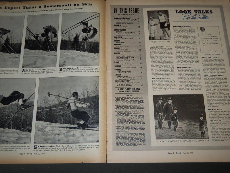 1939 JANUARY 3 LOOK MAGAZINE - DUKE & DUCHESS - AL CAPONE - ST 4818