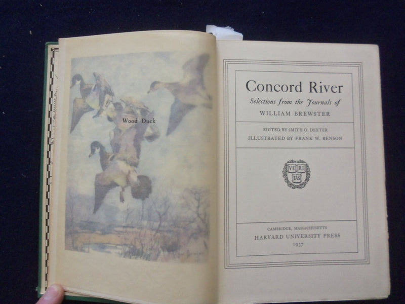 1937 CONCORD RIVER HARDCOVER BOOK BY WILLIAM BREWSTER - KD 8597
