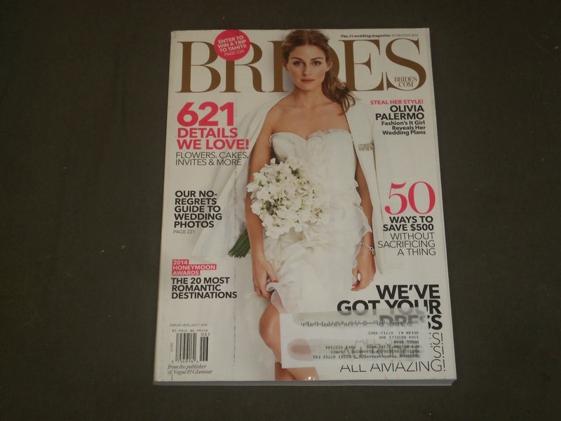 2014 JUNE/JULY BRIDES MAGAZINE- OLIVEIA PALERMO COVER, PHOTOS & ARTICLES- B 2230