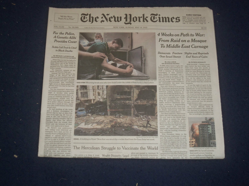 2021 MAY 16 NEW YORK TIMES - 4 WEEKS ON PATH TO WAR: RAID ON MOSQUE TO CARNAGE