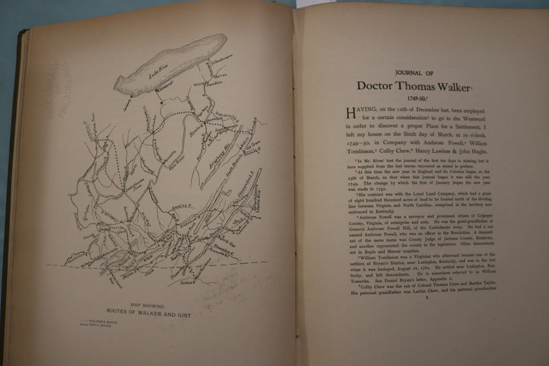 1898 FILSON CLUB #13 FIRST EXPLORATIONS OF KENTUCKY HARDCOVER BOOK - KD 9717