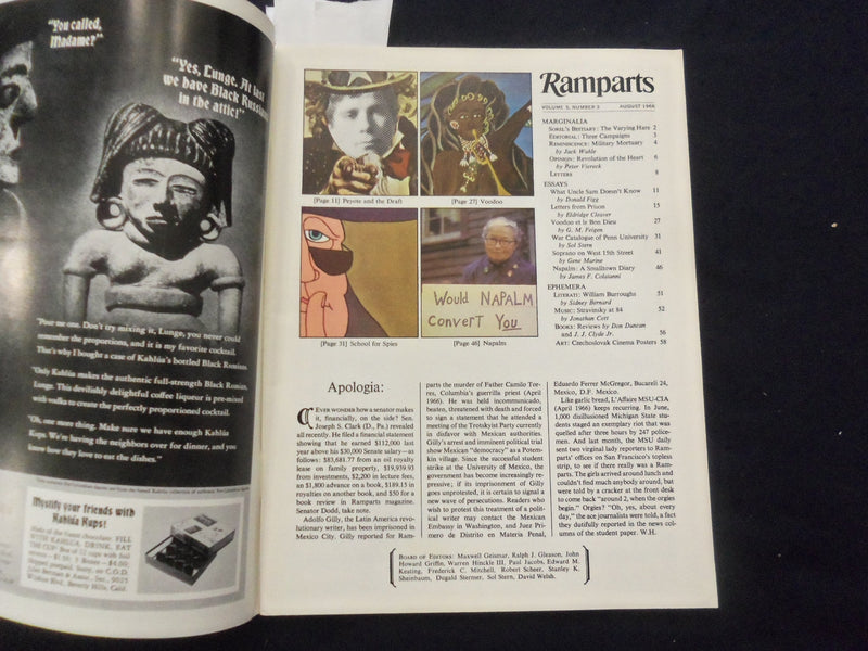 1966 AUGUST RAMPARTS MAGAZINE - BEN FRANKLIN ILLUSTRATED COVER - SP 5540O