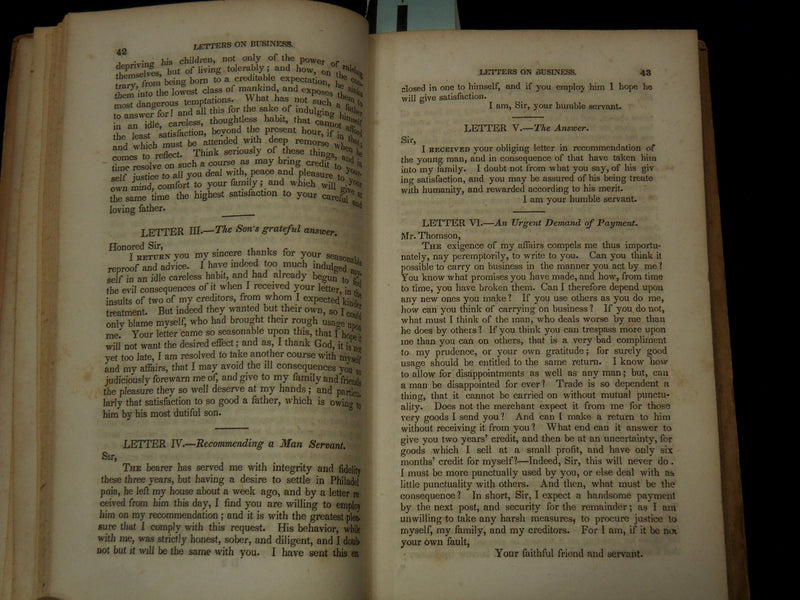 1856 THE NEW UNIVERSAL LETTER-WRITER BOOK - PHILADELPHIA - K 2183