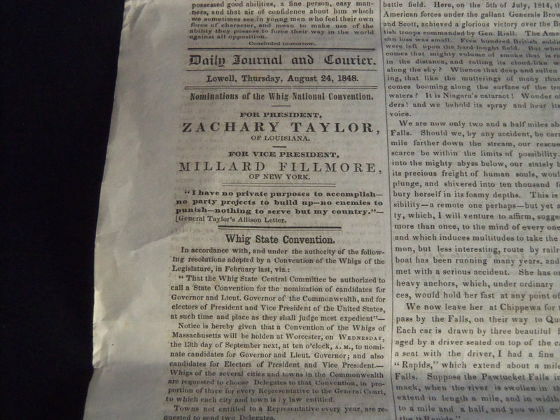 1849 LOWELL DAILY JOURNAL & COURIER NEWSPAPER LOT OF 7 - MASSACHUSESTTS- NP 614D
