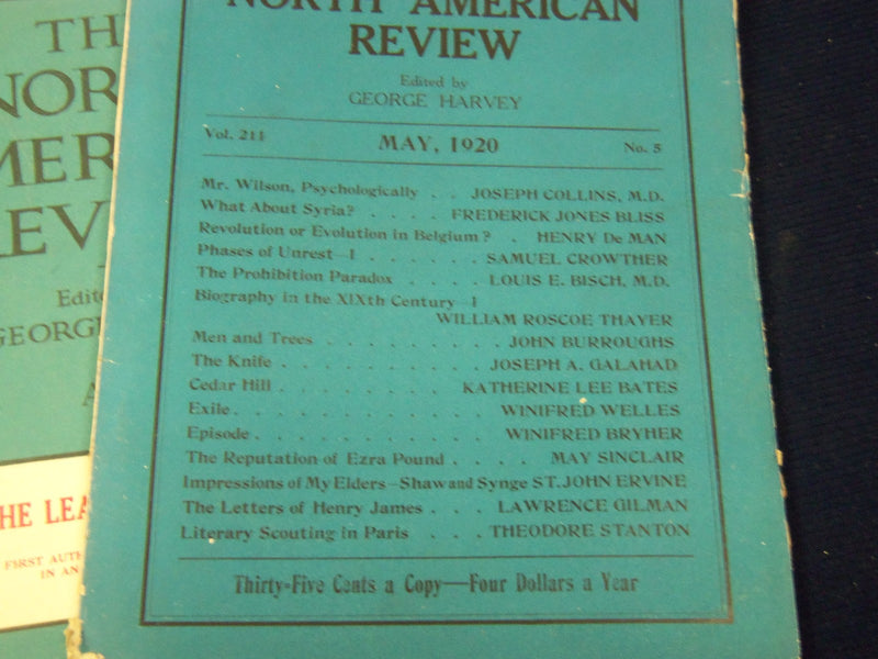 1920 NORTH AMERICAN REVIEW LOT OF 10 ISSUES - GREAT STORIES/ARTICLES - WR 655