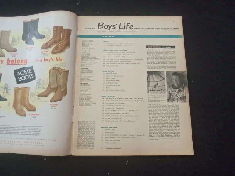 1963 OCTOBER BOYS' LIFE MAGAZINE - TEEN-AGE BIG TOP - ST 3770U