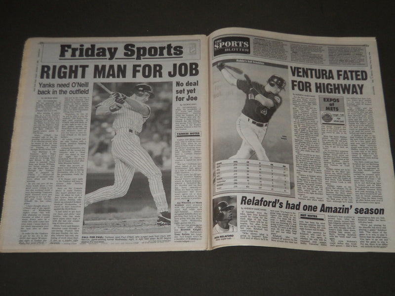 2001 OCTOBER 5 NY POST NEWSPAPER - TY BREAKER RICKEY MOVES PAST COBB - NP 2571