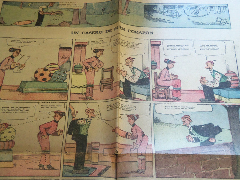 1923 JUNE SPANISH SUNDAY COLOR COMICS LOT OF 2 - CORAZON - NP 3876