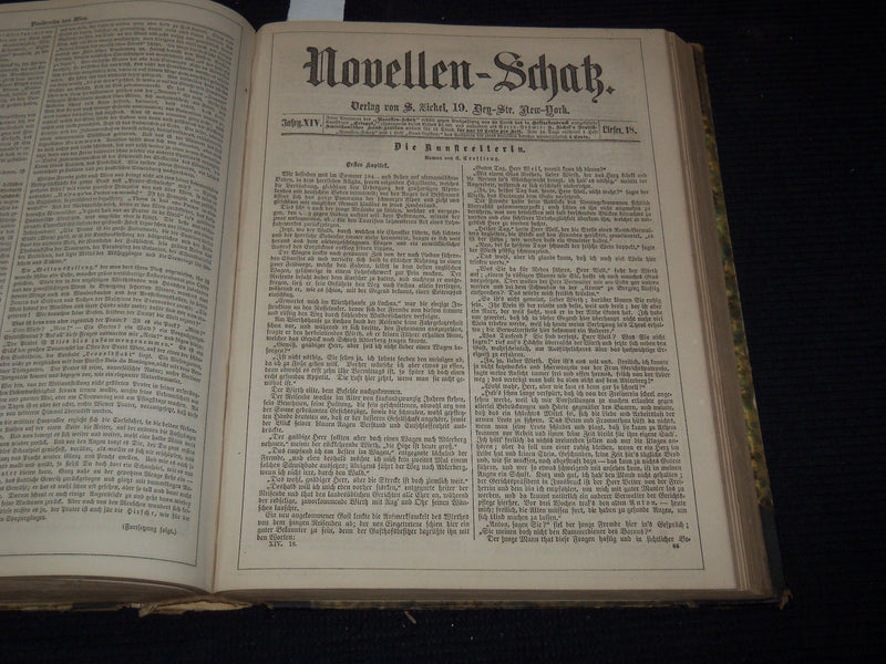 1873 NOVELLEN-SCHATZ - 14TH ANNUAL GERMAN BOUND VOLUME - KD 879P