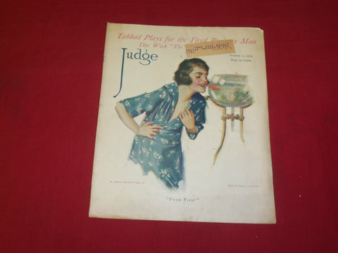 1919 OCTOBER 11 JUDGE MAGAZINE - POOR FISH-ILLUSTRATIONS, STORIES & ADS - B 6089