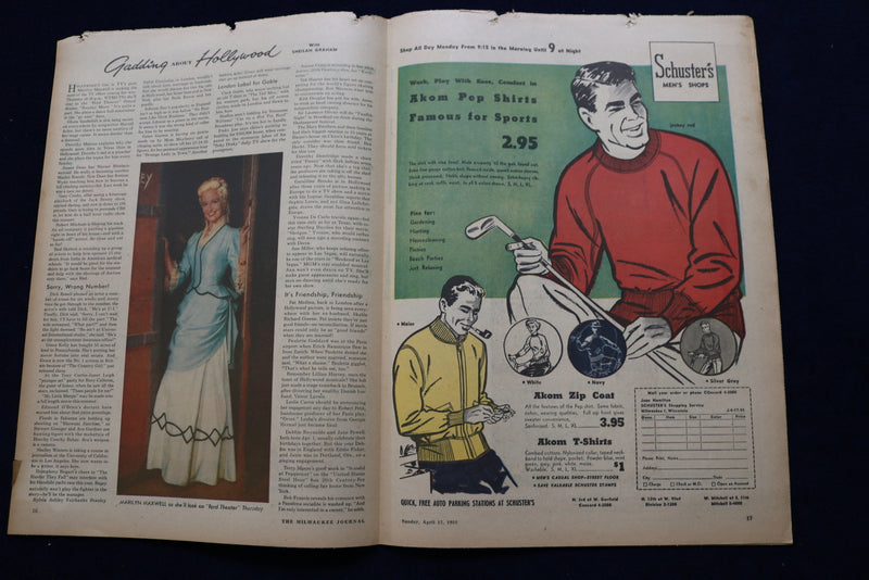 1955 APRIL 17 SCREEN RADIO TELEVISION MAGAZINE - MILLY VITALE COVER - E 23116