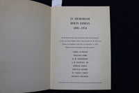 1954 MEMORIAN IRWIN EDMAN 1896-1954 SOFTCOVER BOOK - K 775