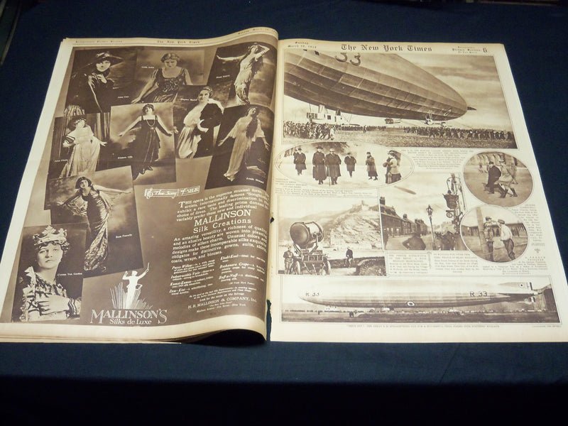 1919 MARCH 30 NEW YORK TIMES PICTURE SECTION NO. 5 & 6 -VICTORIOUS 27TH- NT 8840