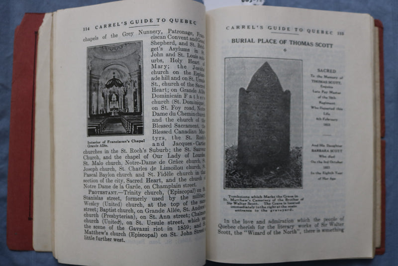 1929 CARREL'S ILLUSTRATED GUIDE & MAP OF QUEBEC - SOFTCOVER BOOK - K 3198